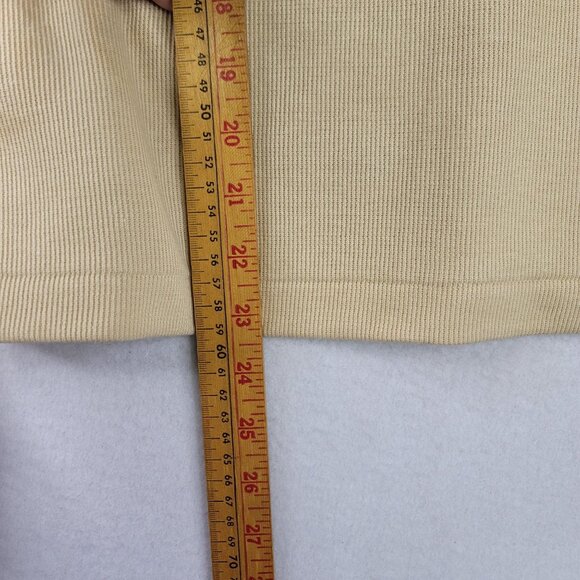 Koret Embroidered Beige Long Sleeve Top Size S With Shoulder Pads New Grannycore - Picture 7 of 10